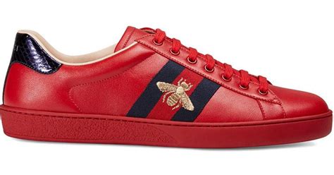 red gucci trainers|Gucci ace trainers women's.